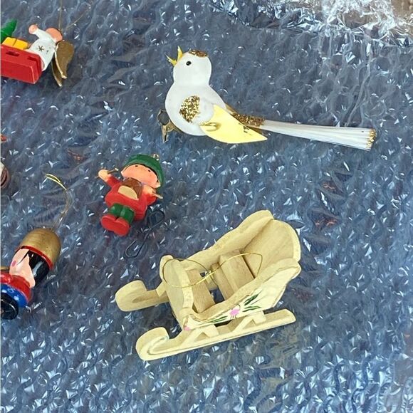 Set of various multiple small Christmas ornaments, many handmade - Picture 7 of 11